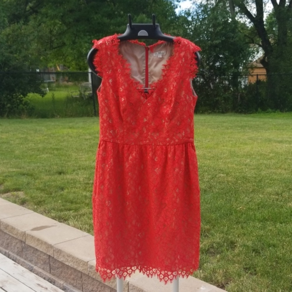 Coral/Red lace dress